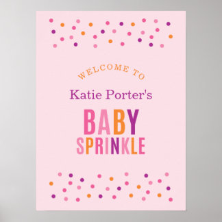 Póster Poster de bienvenida Baby Shower para Chica rosado