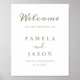 Póster poster de bienvenida boda