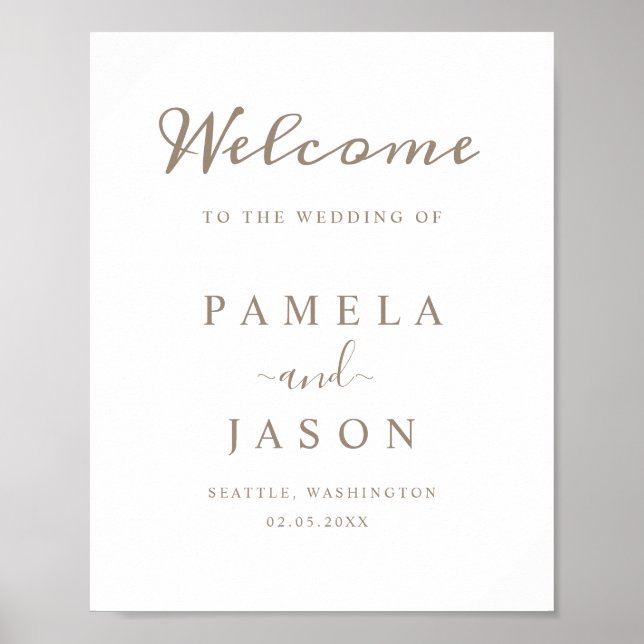 Póster poster de bienvenida boda (Frente)