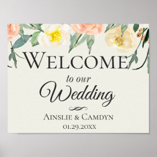 Póster Poster de bienvenida Boda Jardin De Fleurs