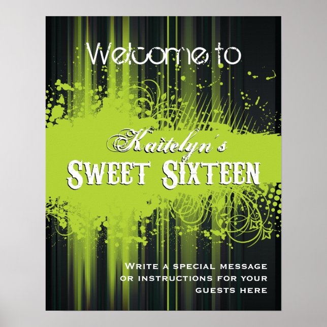 Póster Poster de bienvenida Club Flyer Look Sweet 16 (Frente)