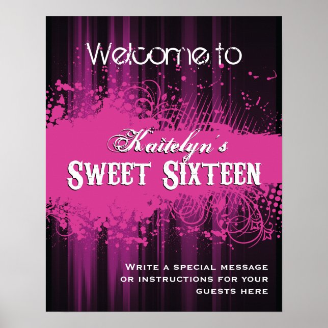 Póster Poster de bienvenida Club Flyer Look Sweet 16 (Frente)