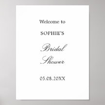 Poster de bienvenida con ducha de novia con guión 