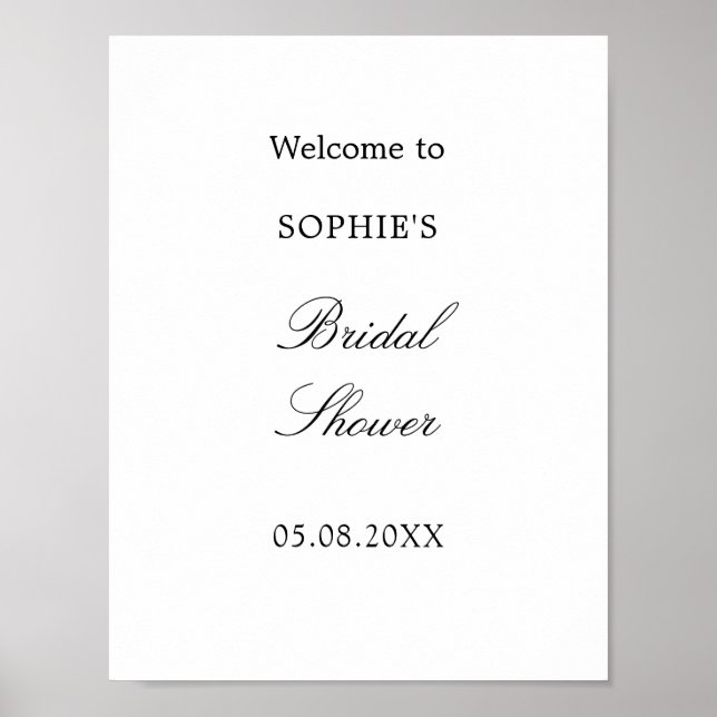 Póster Poster de bienvenida con ducha de novia con guión  (Frente)