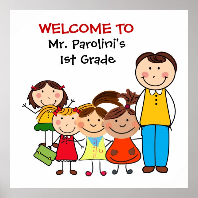 Póster Poster de bienvenida de aula escolar (Frente)