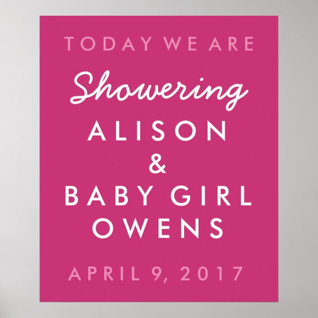 Póster Poster de bienvenida de Baby Shower (Frente)