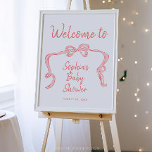 Poster de bienvenida de Baby Shower Chica Hand Dra