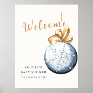 Póster Poster de bienvenida de Baby Shower con copo de ni