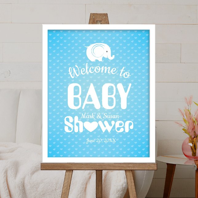 Póster Poster de bienvenida de Baby Shower con elefante p (Subido por el creador)