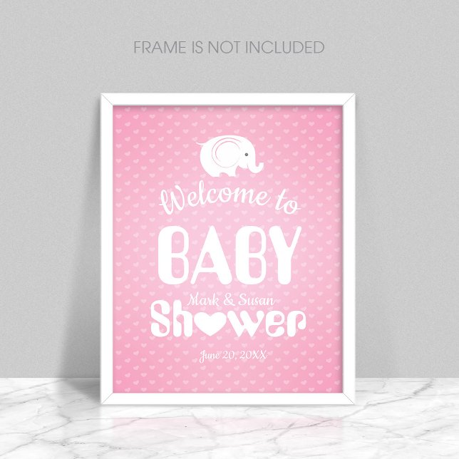 Póster Poster de bienvenida de Baby Shower con elefante p (Subido por el creador)
