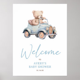 Póster Poster de bienvenida de Baby Shower con globo de o