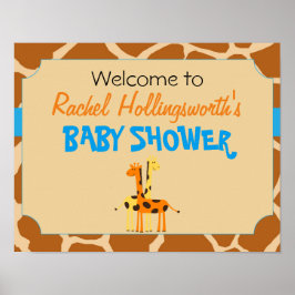Póster Poster de bienvenida de Baby Shower de Blue & Nara