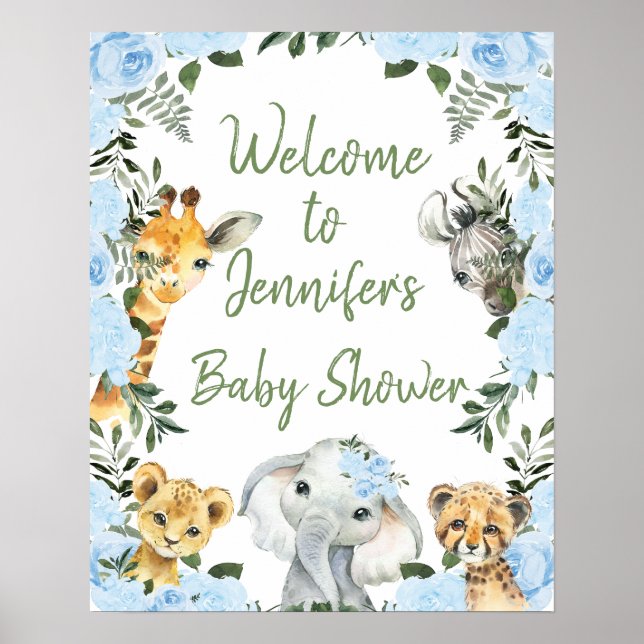 Póster Poster de bienvenida de Baby Shower de Boys Blue F (Frente)