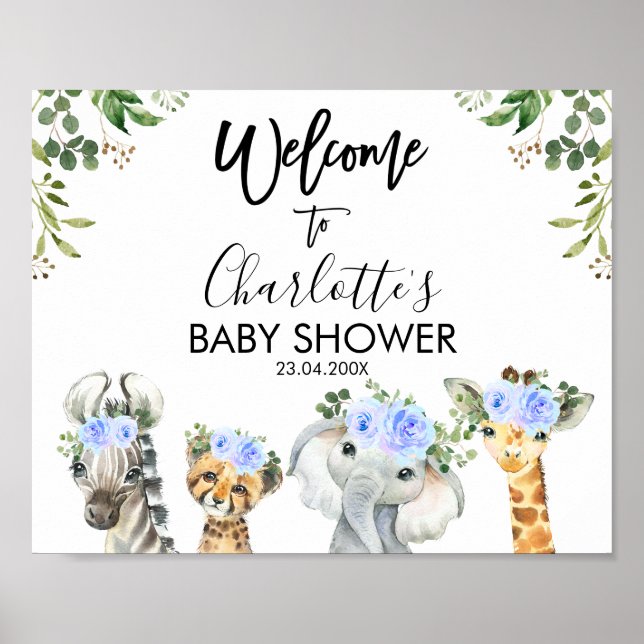 Póster Poster de bienvenida de Baby Shower de Boys Blue S (Frente)