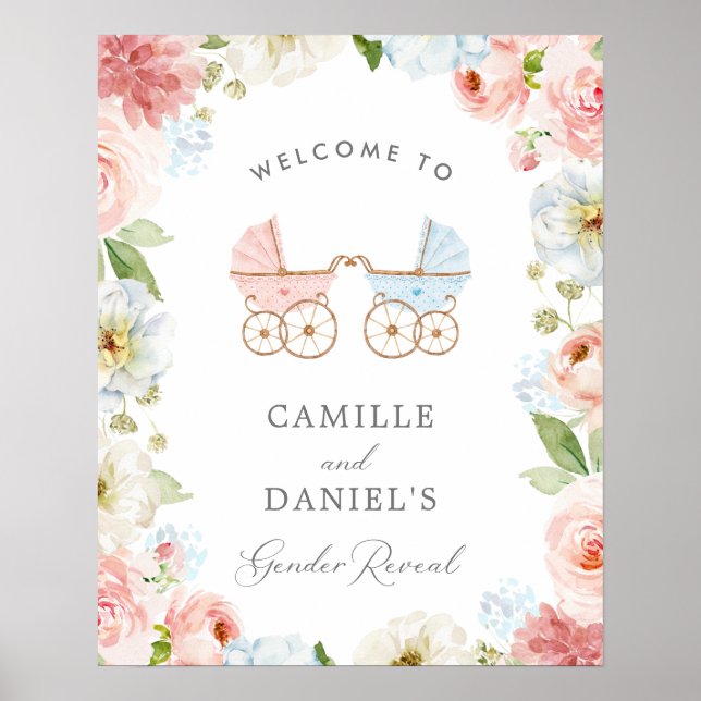 Póster Poster de bienvenida de Baby Shower de Revelación  (Frente)