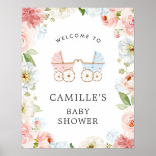 Póster Poster de bienvenida de Baby Shower de Revelación 