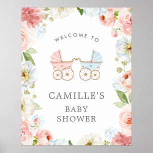 Póster Poster de bienvenida de Baby Shower de Revelación