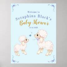 Poster de bienvenida de Baby Shower de Sweet Blue 