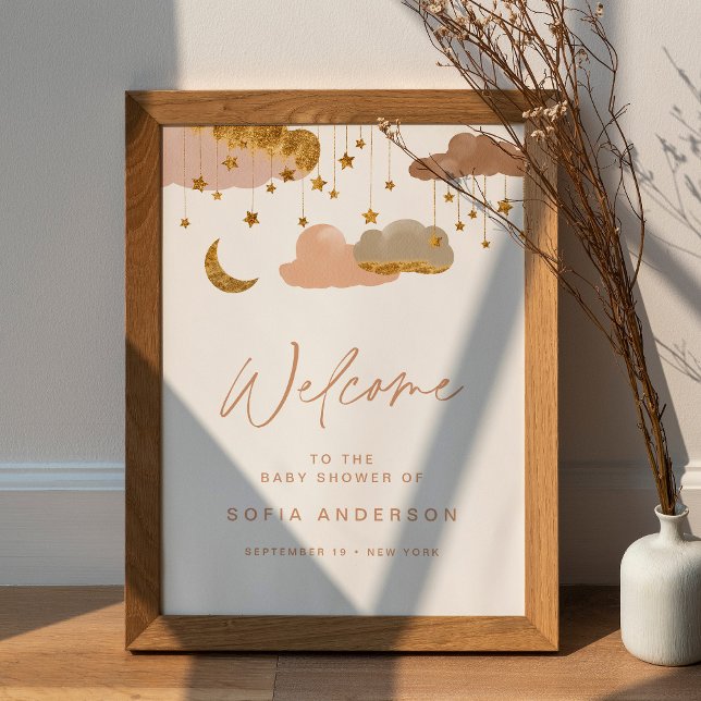 Póster Poster de bienvenida de Baby Shower de Twinkle Lit (Subido por el creador)