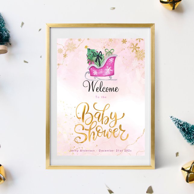 Póster Poster de bienvenida de Baby Shower en invierno de (Subido por el creador)