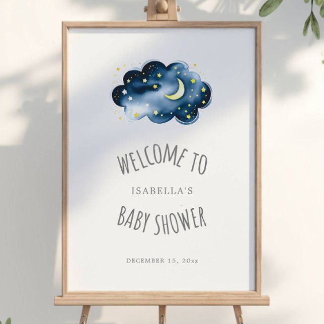 Póster Poster de bienvenida de Baby Shower Moon and Stars (Subido por el creador)