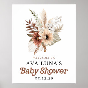 Póster Poster de bienvenida de Baby Shower Neutral para e
