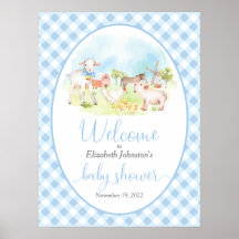 Poster de bienvenida de Baby Shower para animales