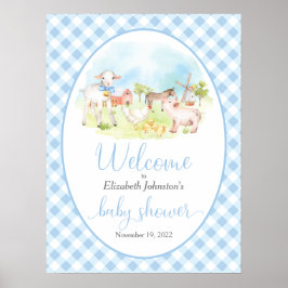 Póster Poster de bienvenida de Baby Shower para animales