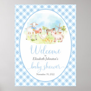 Póster Poster de bienvenida de Baby Shower para animales 