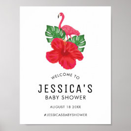 Póster Poster de bienvenida de Baby Shower para Hibiscus