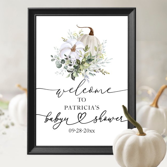 Póster Poster de bienvenida de Baby Shower sobre la veget (Subido por el creador)