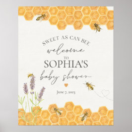Póster poster de bienvenida de bebe con miel
