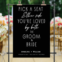 Poster de bienvenida de Boda moderno con escritura