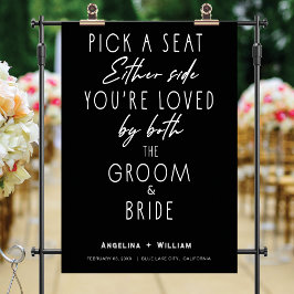 Póster Poster de bienvenida de Boda moderno con escritura