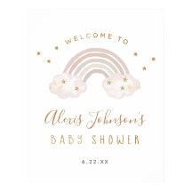 Poster de bienvenida de Boho Rainbow Baby Shower