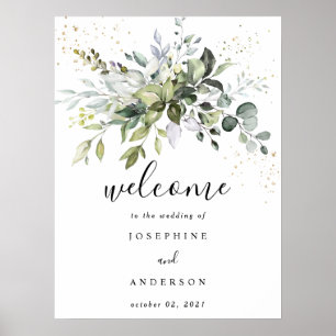 Póster Poster de bienvenida de Eucalyptus Boda