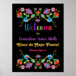 Póster Poster de bienvenida de Fiesta Embroidery de Méxic