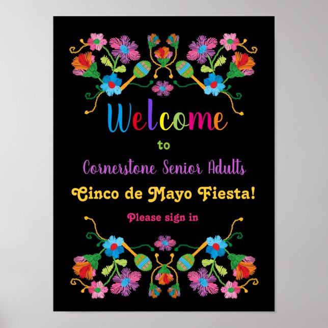 Póster Poster de bienvenida de Fiesta Embroidery de Méxic (Frente)