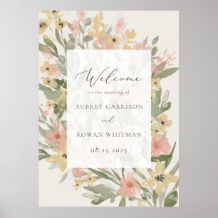 Póster Poster de bienvenida de Garden Flourish Boda