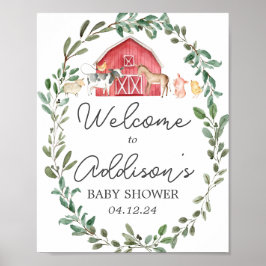 Póster Poster de bienvenida de granja de animales de gran