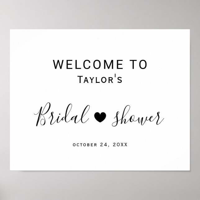 Póster Poster de bienvenida de Hearts Bridal Shower (Frente)