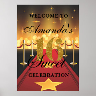 Póster Poster de bienvenida de Hollywood Red Carpet Sweet
