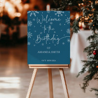 Poster de bienvenida de invierno de cumpleaños a S