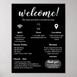 Póster Poster de bienvenida de la casa de alquiler de vac