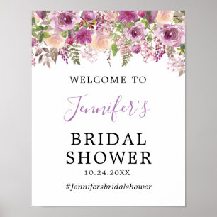 Póster Poster De Bienvenida De La Ducha Bridal De Floral
