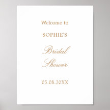 Poster De Bienvenida De La Ducha Bridal De Guión B