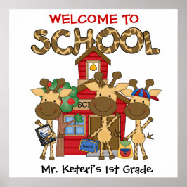Póster Poster de bienvenida de la escuela personalizado G