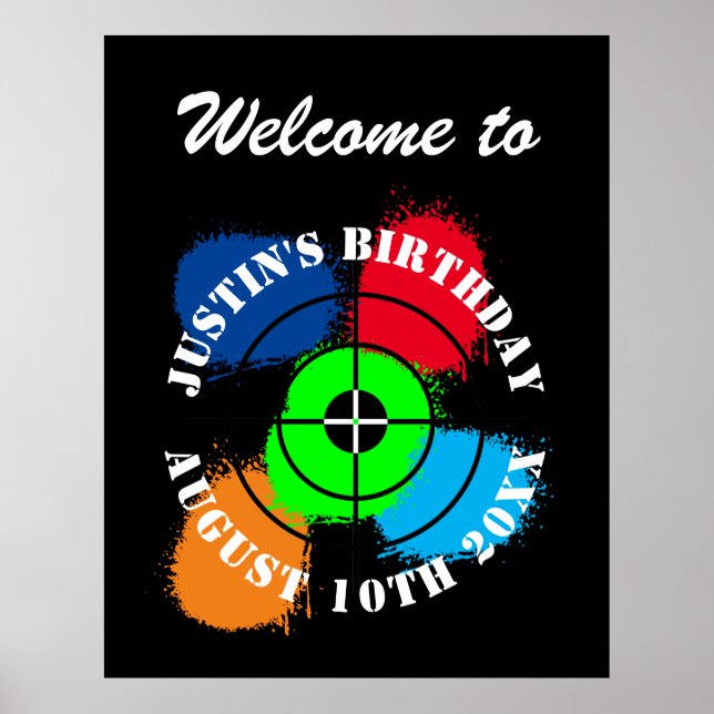 Póster Poster de bienvenida de la fiesta de cumpleaños (Frente)