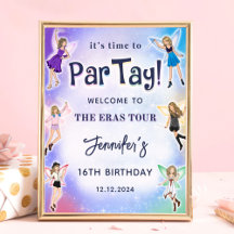 Poster de bienvenida de la fiesta de cumpleaños de