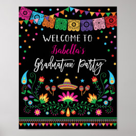 Póster Poster de bienvenida de la fiesta mexicana de grad